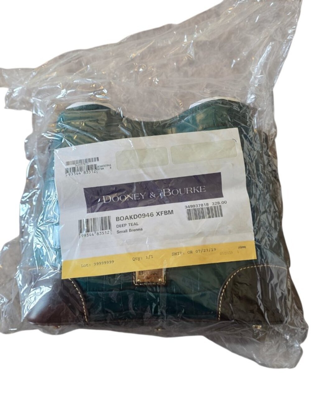Dooney & Bourke Oakdale Brenna Croc Embossed Leather Bag Deep Teal NWT Rare - Picture 10 of 16